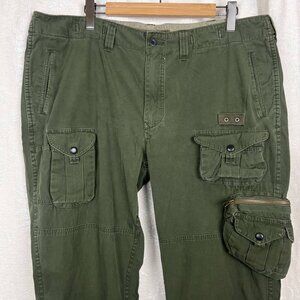 Polo Ralph Lauren vintage paratrooper utility cargo pant 42x32 army green cotton